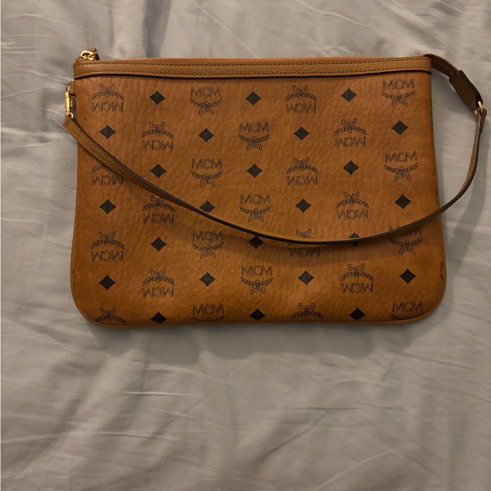 MCM Tan Leather Belt Bag